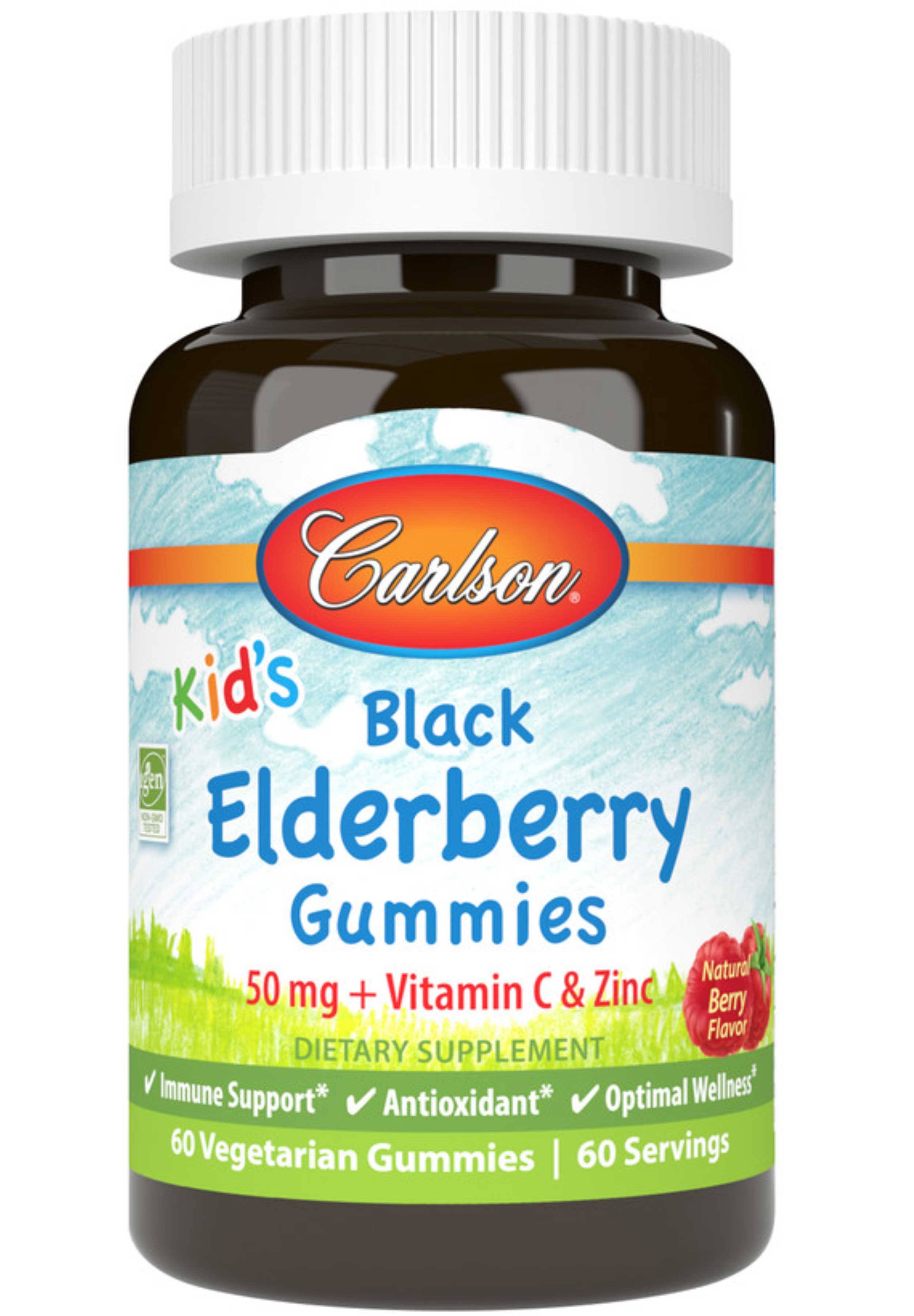 Carlson - Kid's Black Elderberry Gummies. 60 Gummies