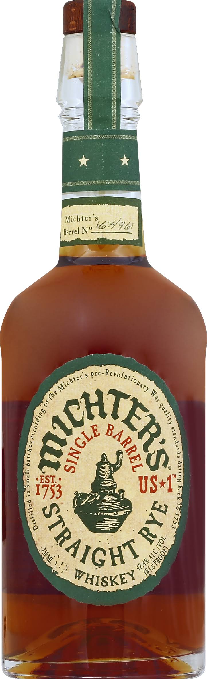 Michter's Single Barrel Straight Rye Whiskey - 750 ml bottle