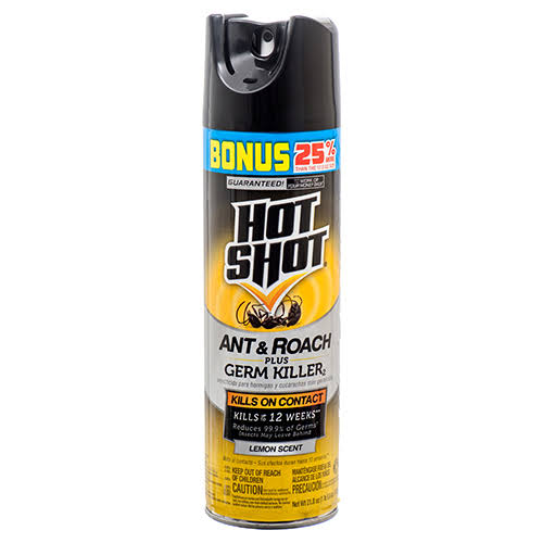 Hot Shot Lemon Scent Ant and Roach Plus Germ Killer - 17.5oz