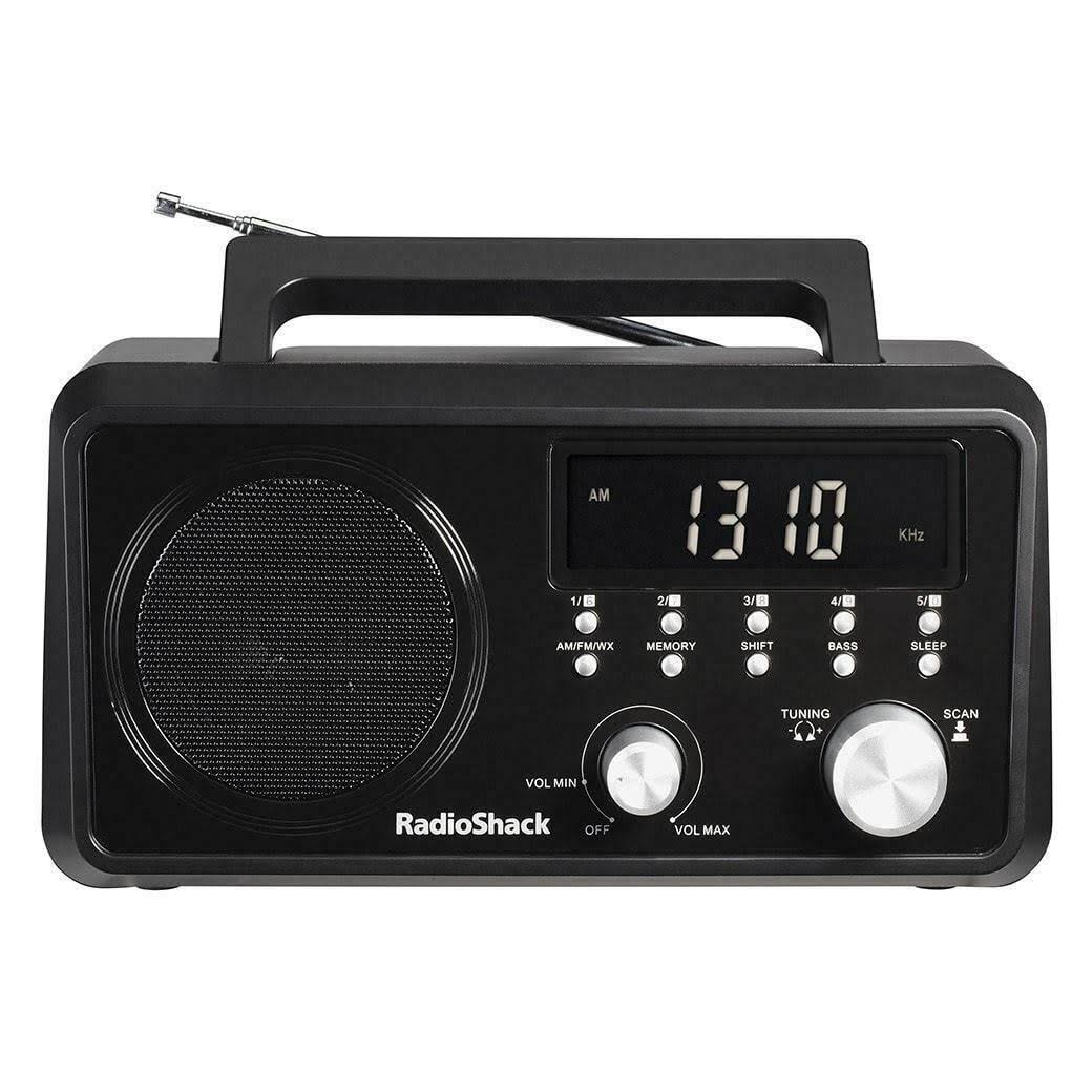 RadioShack 1201178 AM FM Weather Tabletop Radio - Black