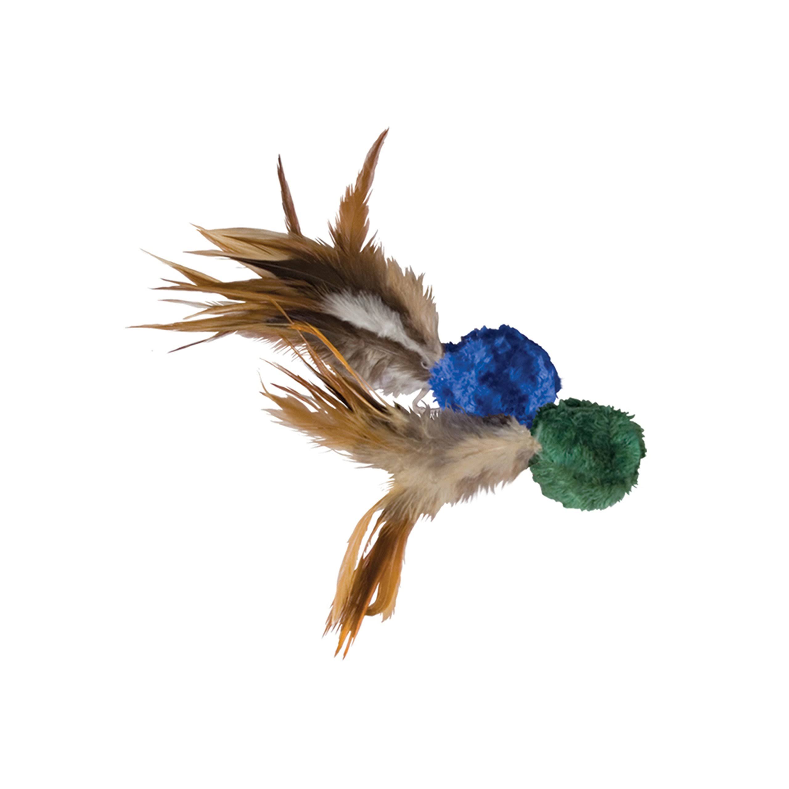 Kong Naturals Crinkle Ball With Feathers Cat Toy