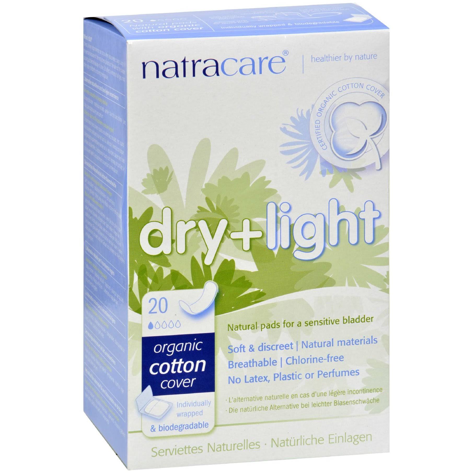 Natracare 57136 Dry and Light Natural Incontinence Pads - 20ct