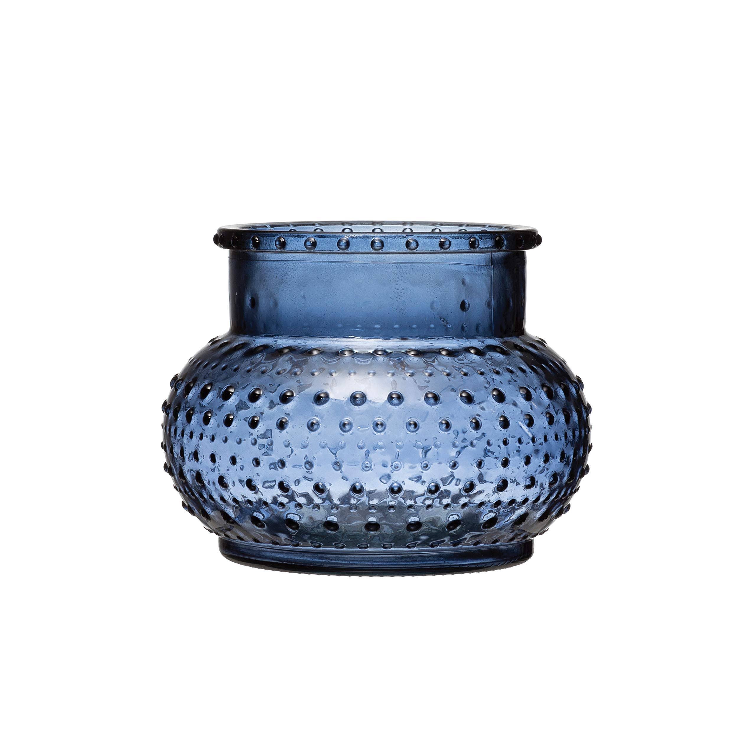 Creative Co-Op Blue Glass Hobnail Candleholder/Vase One-Size