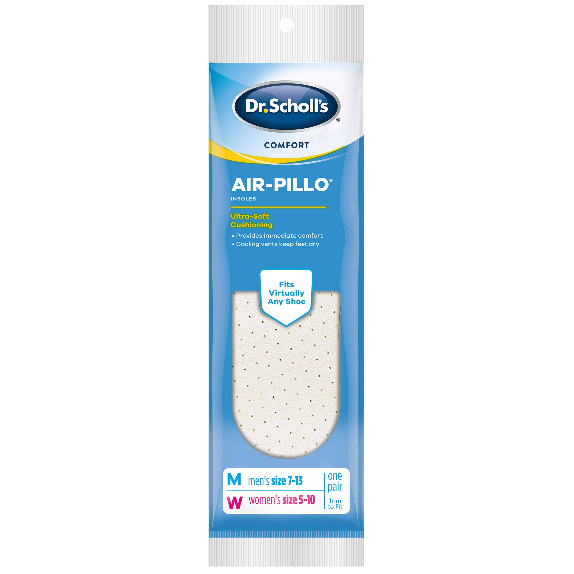 Dr. Scholl's Air-Pillo Insoles Ultra-soft Cushioning and Lasting Comfort With Two Layers of Foam That Fit in Any Shoe - One Pair