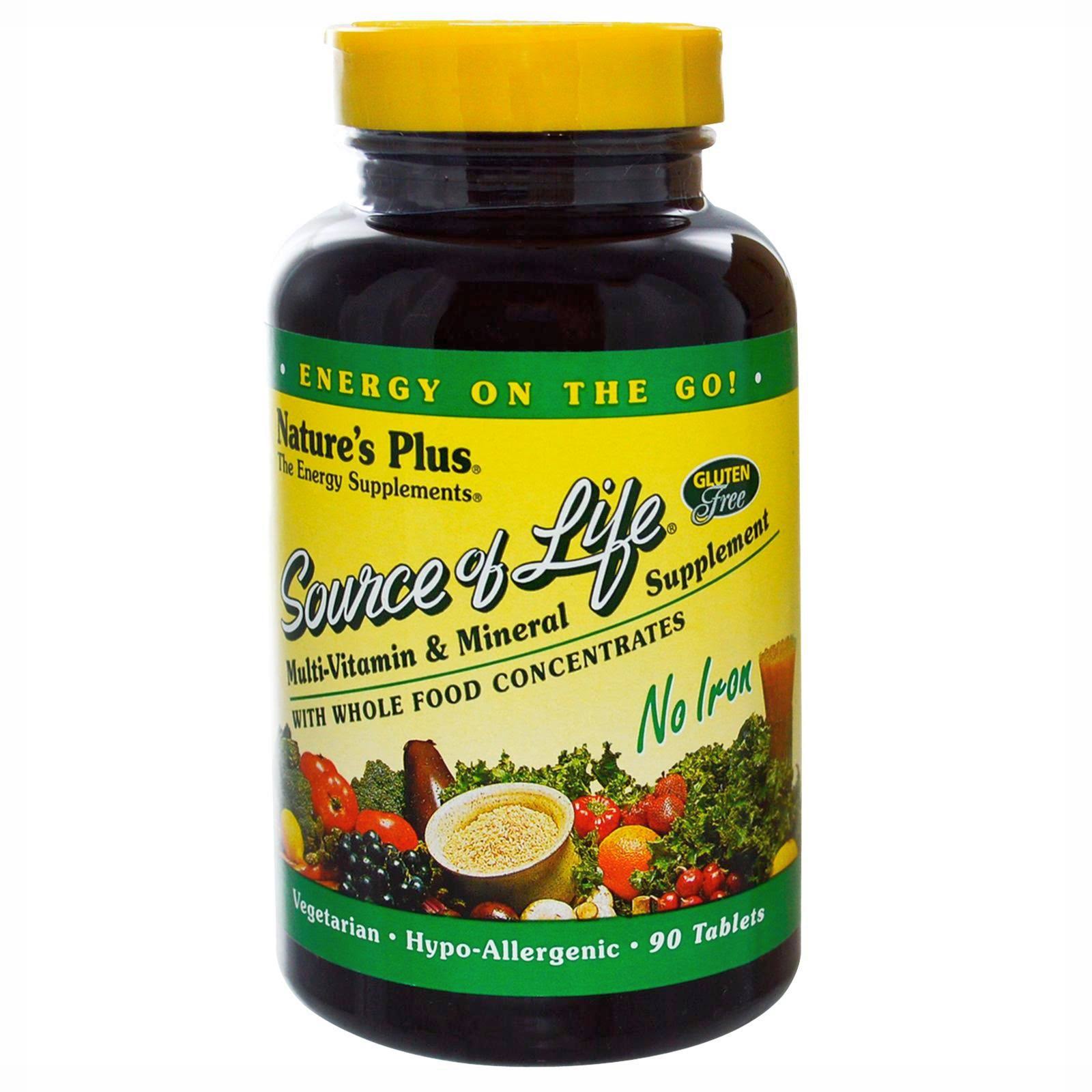 Nature's Plus Source of Life No Iron Multi-Vitamin - 90 Tablets