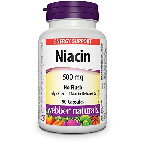 Webber Naturals No Flush Niacin Vitamin B3 Capsule - 90ct