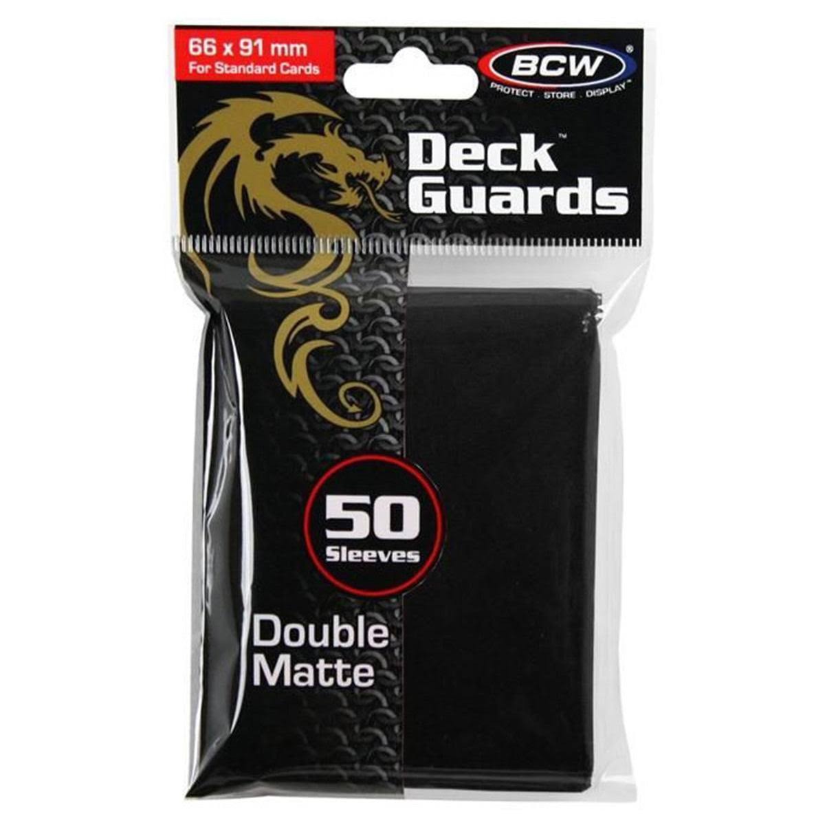 Premium Double Matte Deck Guard Sleeve Protectors For Gaming Cards - Black, 50ct