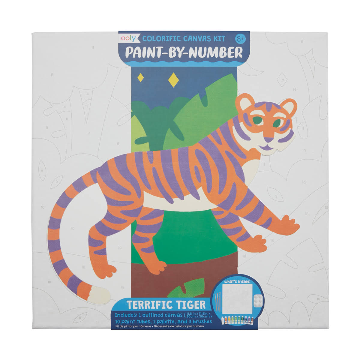 OOLY Colorific Canvas Paint by Number Kit - Terrific Tiger