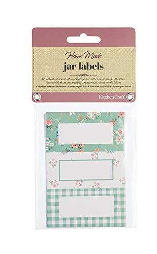 KitchenCraft KCHMJLAB15 Home Made Sticky Labels for Jars, Assorted Designs, Paper, Green | Office Supplies