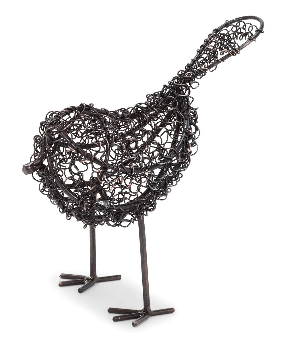 Abbott Black Curly Woven 5'' Standing Bird Figurine One-Size