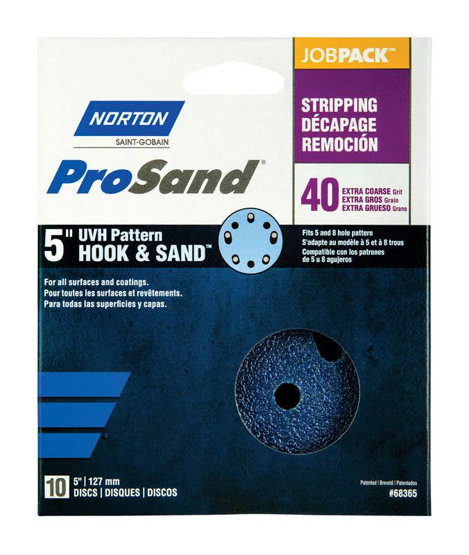 Norton Prosand Universal Vacuum Sanding Disc - Grit 40, 5", 10pcs