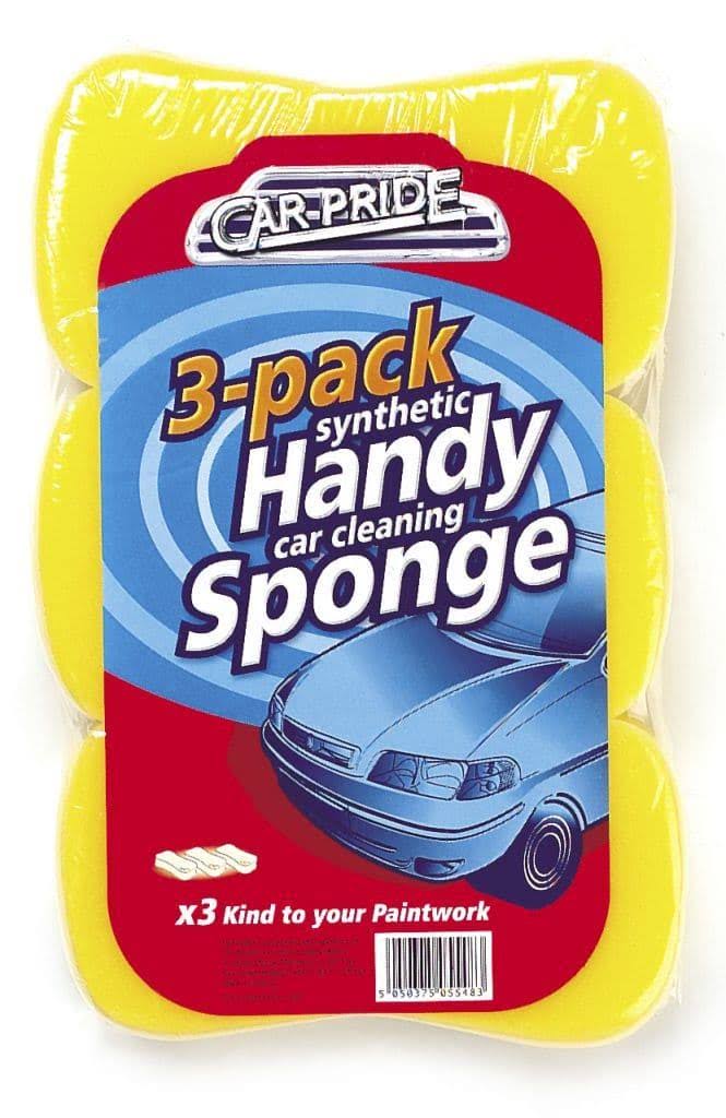 Car Pride Handy Car Sponges - Pack 3