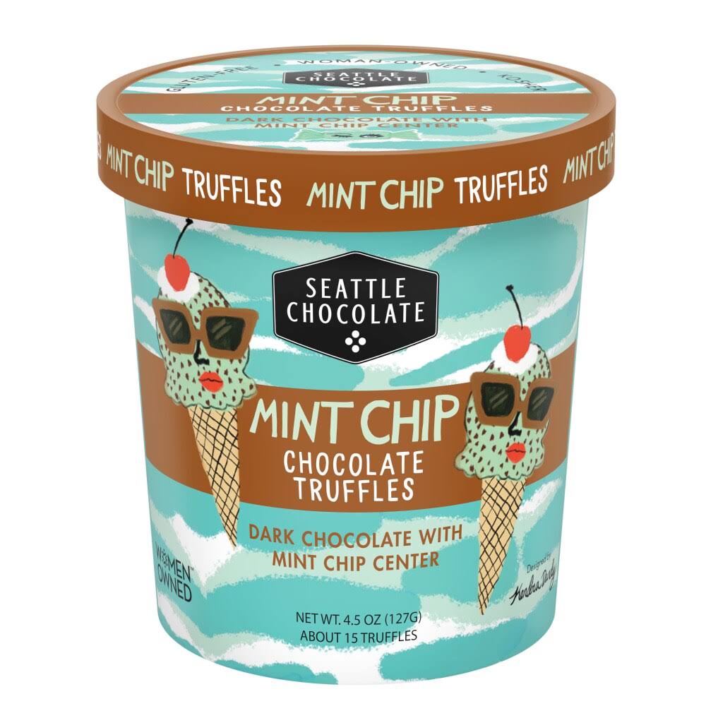 Seattle Chocolate Mint Chip Chocolate Truffles 4.5 oz