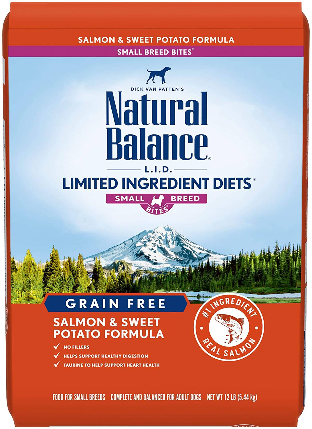 Natural Balance L.I.D. Limited Ingredient Diets Dog Food, Grain Free, Salmon & Sweet Potato Formula, Small Breed Bites - 12 lb
