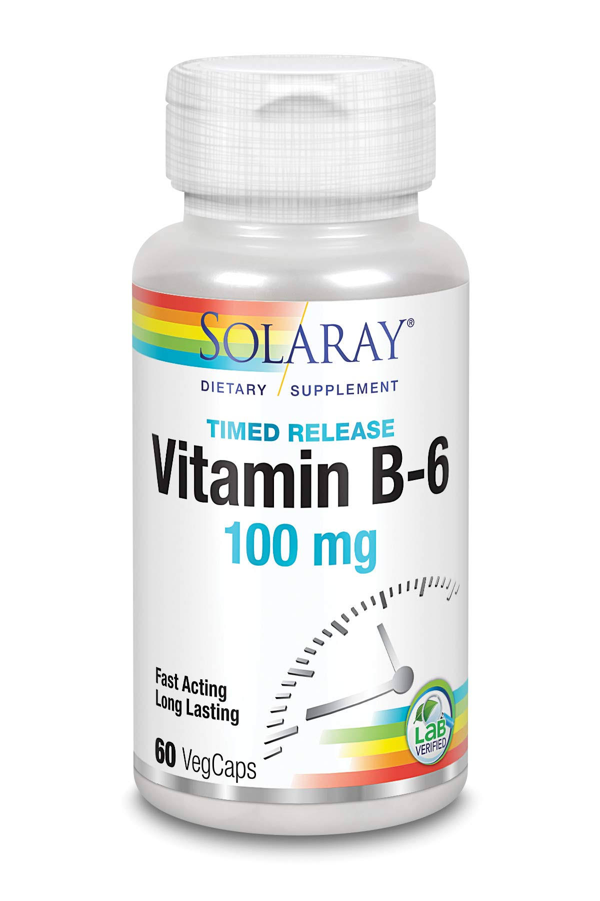 Solaray Vitamin B6 Time Release Supplement - 60 Veggie Caps