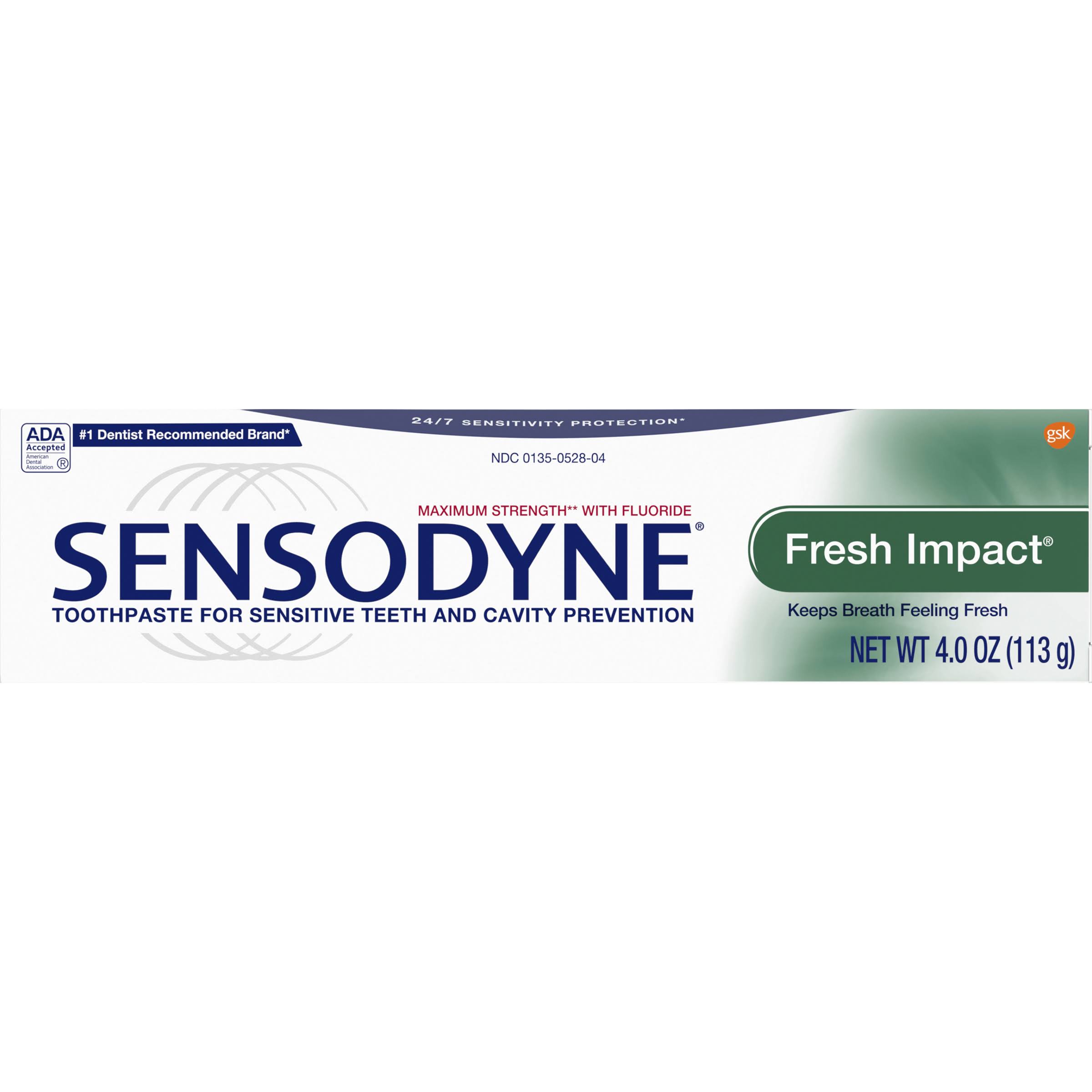 Sensodyne Fresh Impact Toothpaste for Sensitive Teeth and Cavity Protection - 4oz