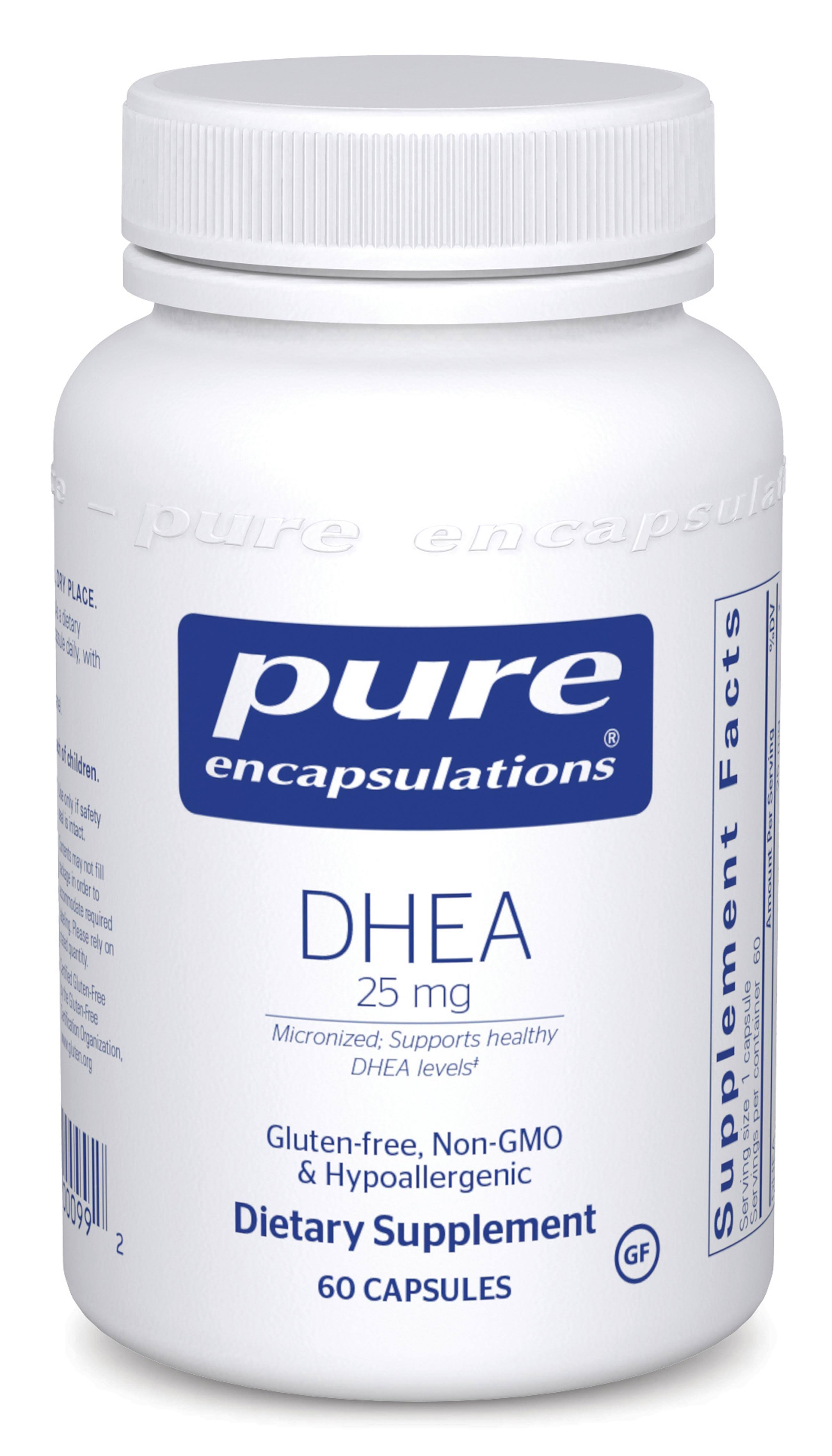 Pure Encapsulations DHEA Dehydroepiandrosterone - 60 Capsules, 25mg