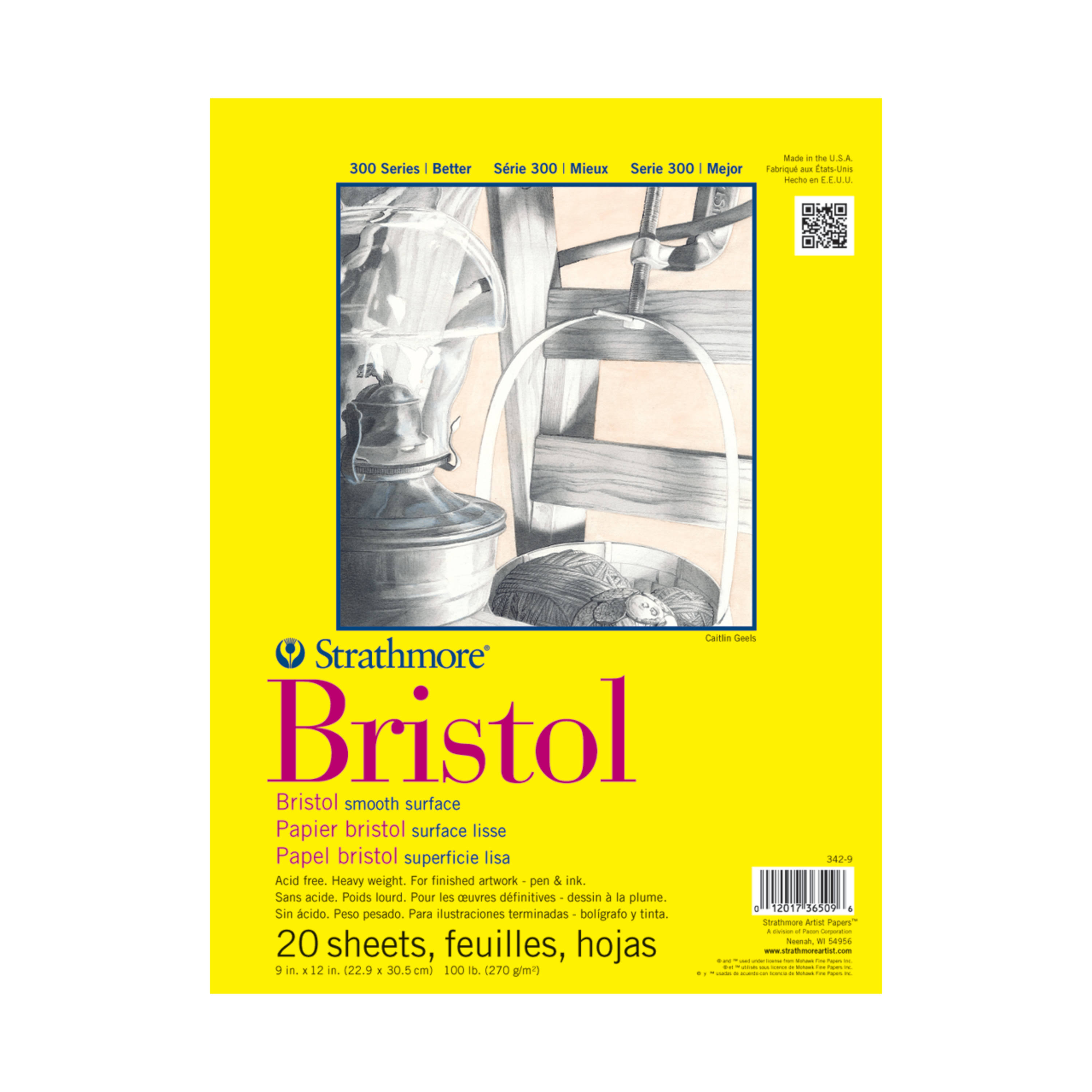 Strathmore Bristol Smooth Paper Pad - 11" X 14", 20 Sheets