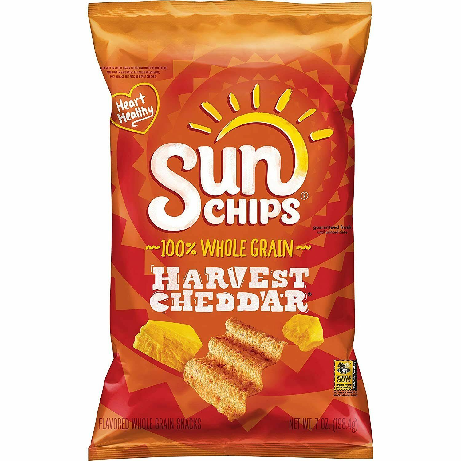 Sun Chips Whole Grain Snacks - Harvest Cheddar, 7oz