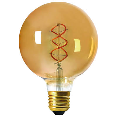 E27 Colour Amber Co Girard Sudron LED Filament Standard Bulb '3 Loops' A60 3W 