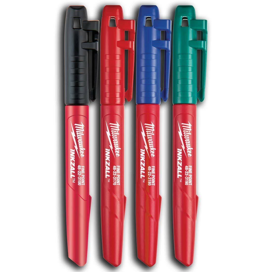 Milwaukee Inkzall Fine Point Multi-Colored Markers - 4pc
