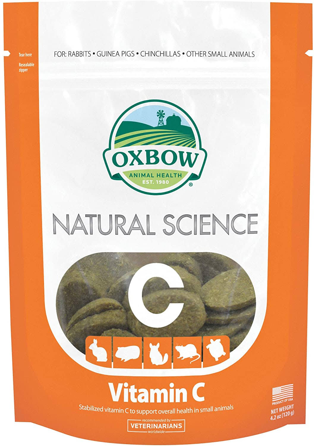 Oxbow Animal Health Vitamin C Supplement - 60 ct