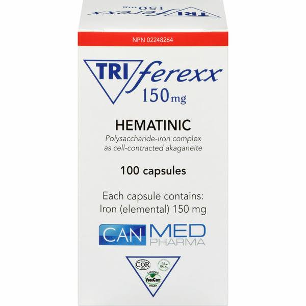 Can Med Pharma Triferexx 150mg Iron Mix Complex Caplets