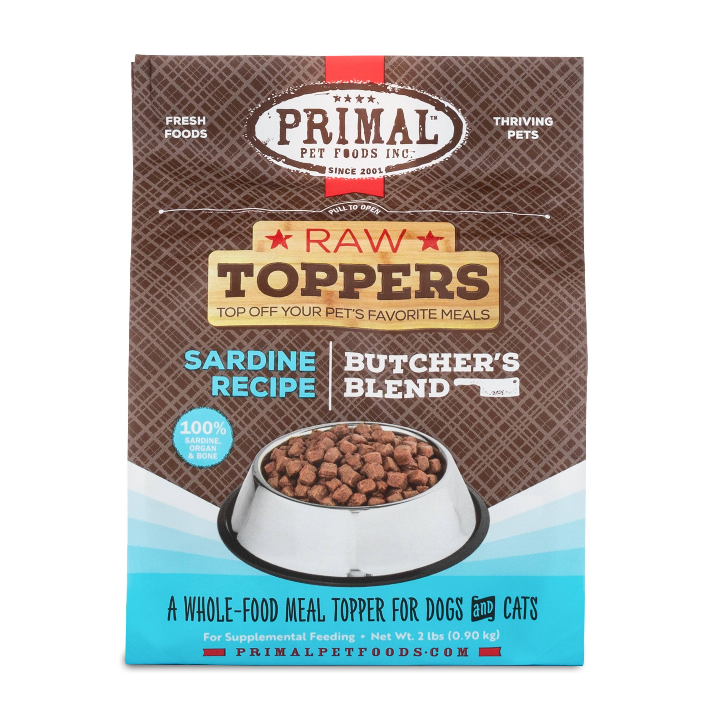 Primal - Raw Toppers Butcher's Blend - 2 lb Sardine