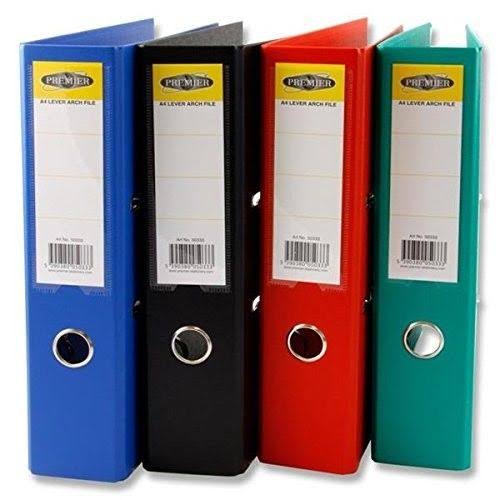 Premier Stationery D2050333 A4 Lever Arch File Durable PP Cover - Multi-Colour (Pack of 20)