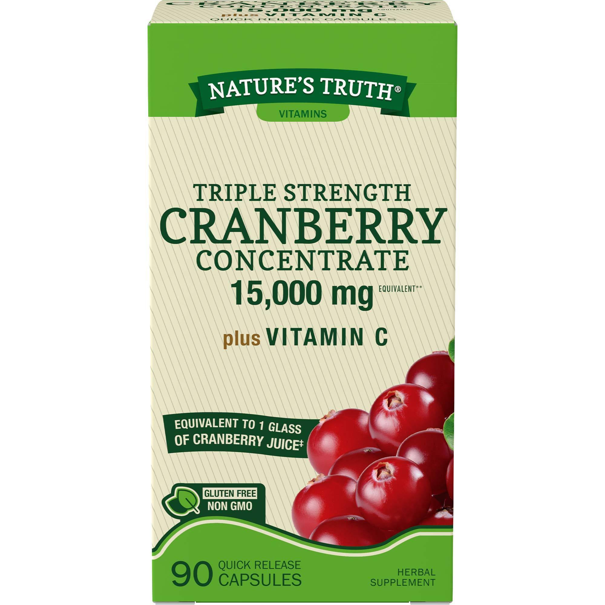 Nature's Truth Ultra Triple Strength Cranberry Concentrate - 15000mg, 90 Capsules