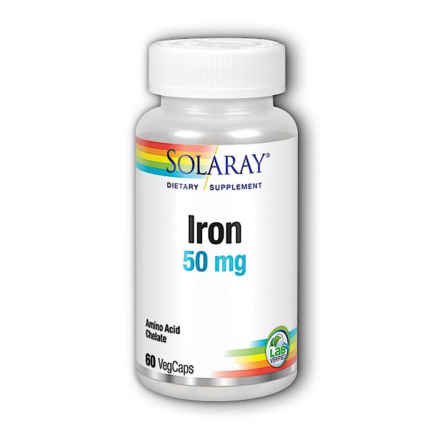 Solaray Iron 50Mg Dietary Supplement - 60 Capsules