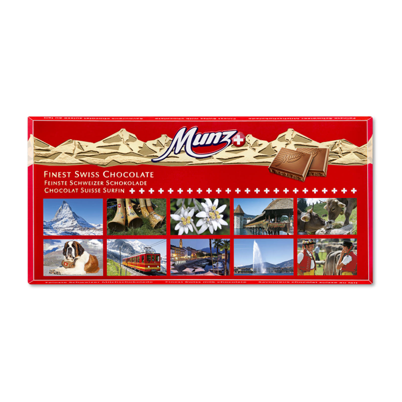 Munz Finest Swiss Milk Chocolate Bar with Views, 3.5 oz