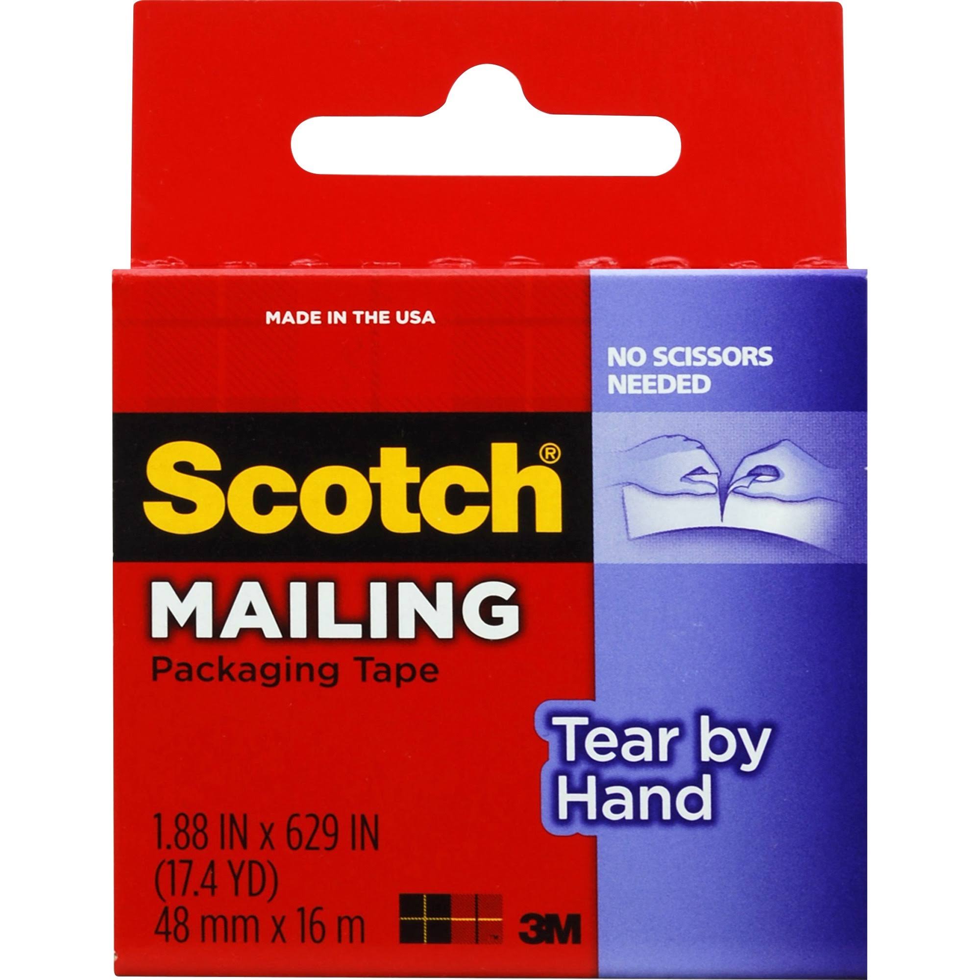 Scotch Tear-By-Hand Packaging Tape - 1.88" x 17 1/2 yds