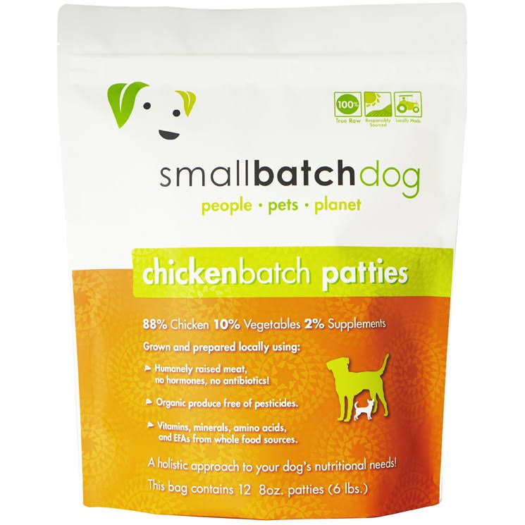 Small Batch Chicken Frozen Raw Dog Food, Patties / 6 lb