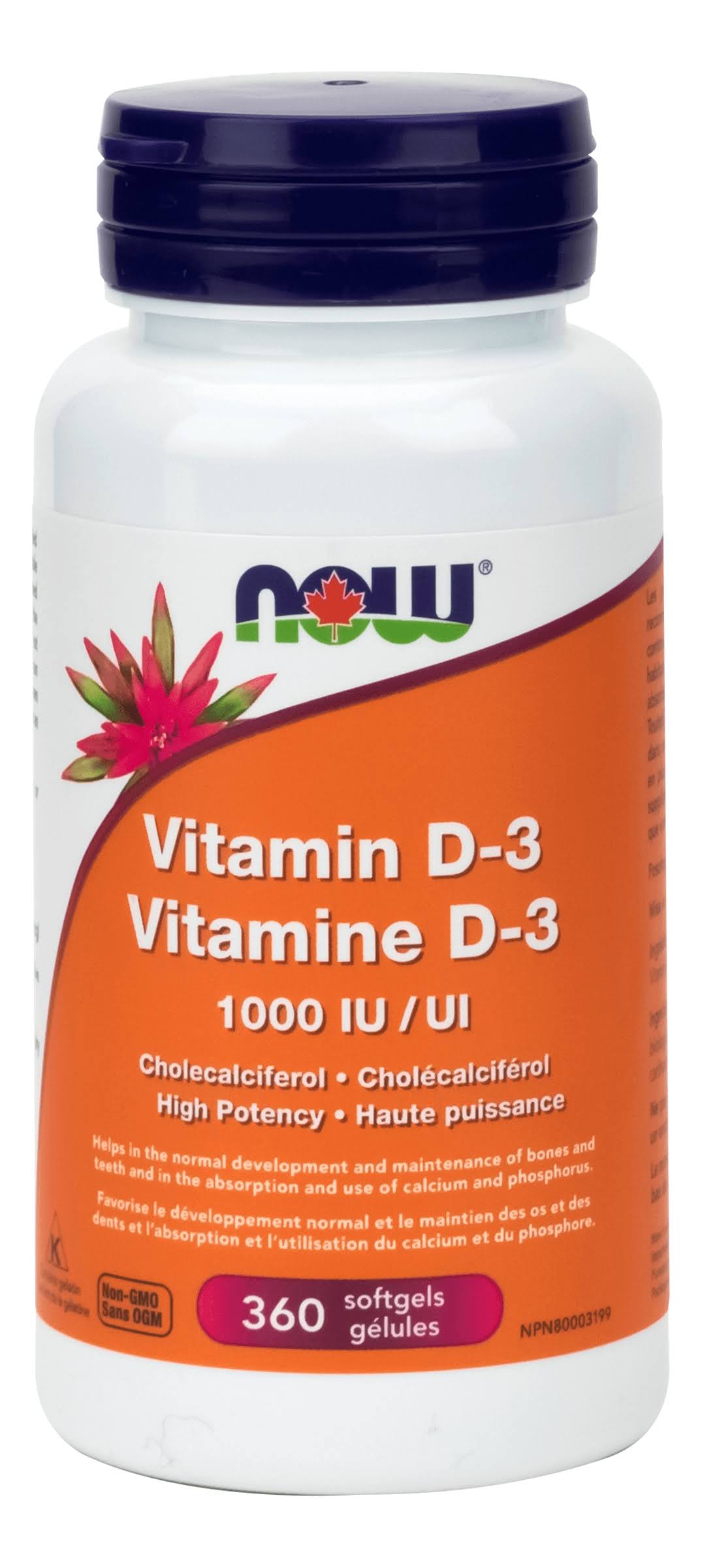 NOW Vitamin D3 1000 IU | 360 Softgels