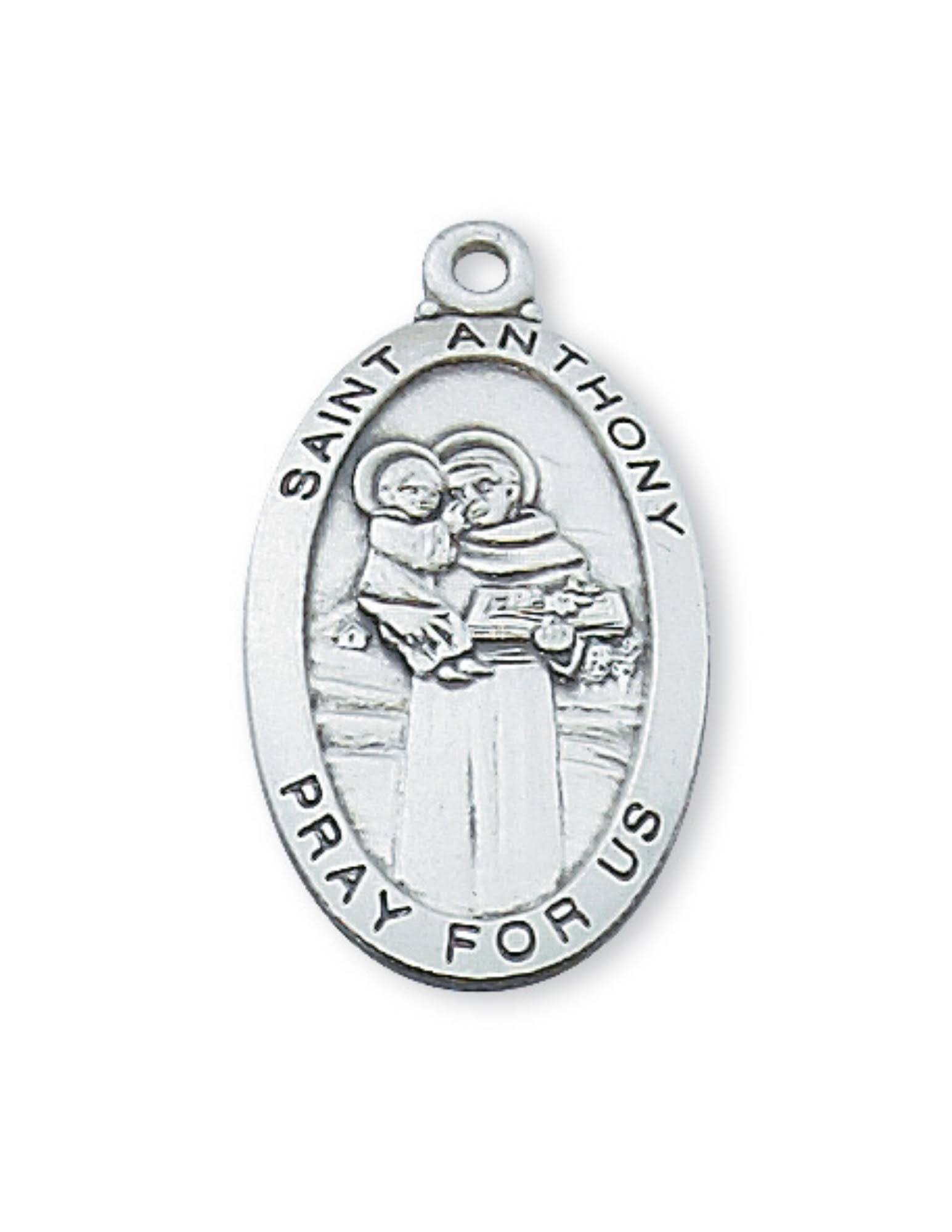 St. Anthony Sterling Silver Medal on 24" Chain