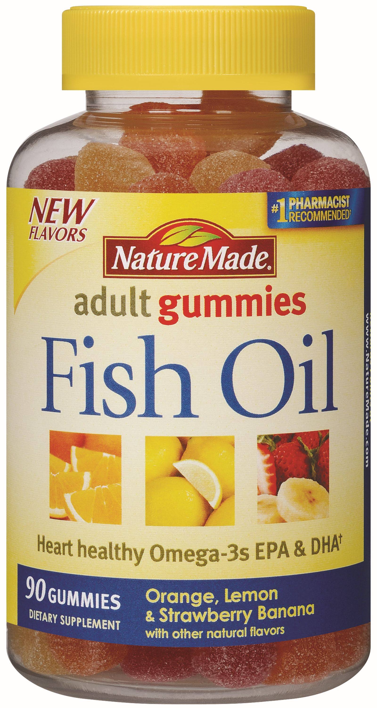 Nature Made Adult Gummies Fish Oil Supplement - Orange, Lemon and Strawberry Banana, 90ct