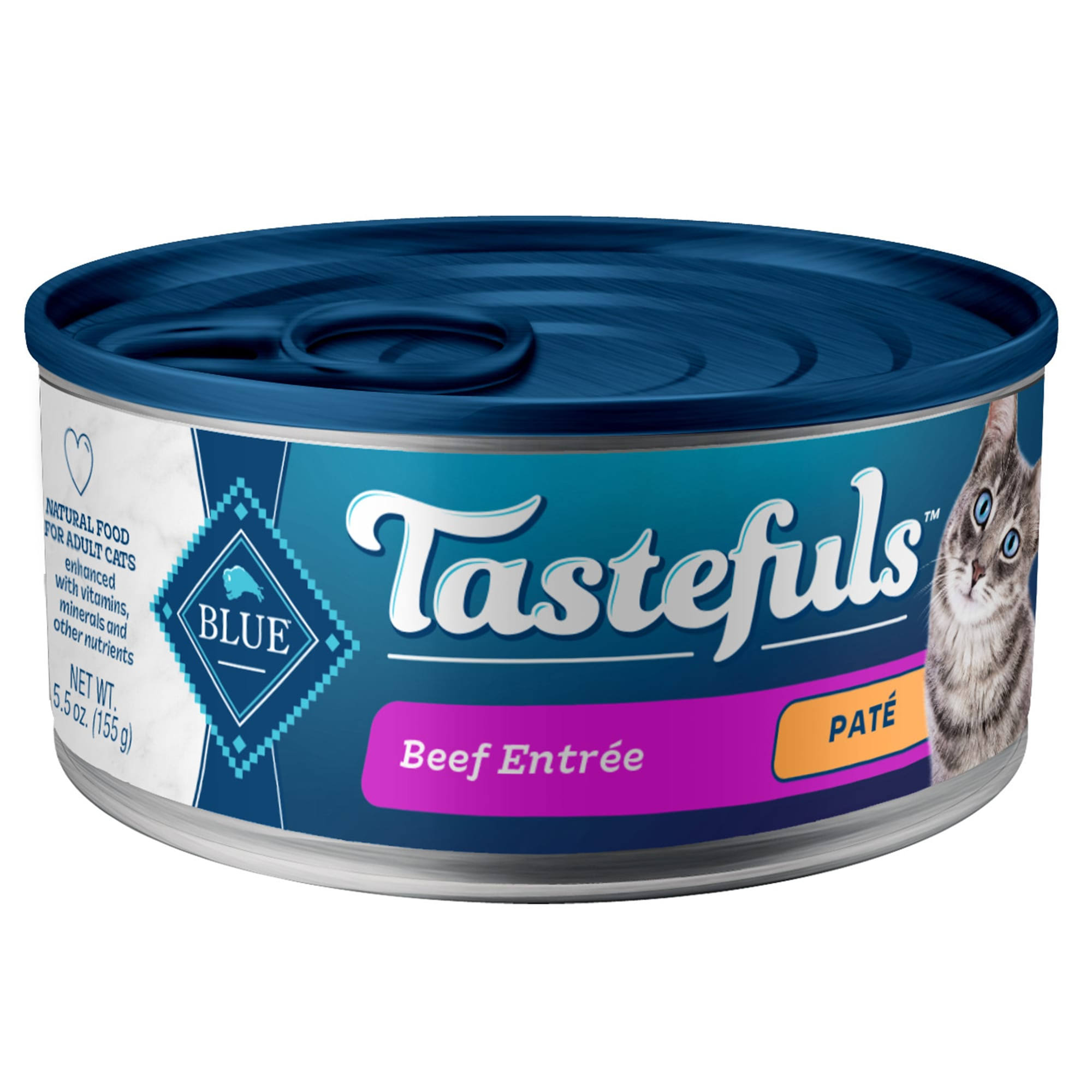 Blue Buffalo Blue Tastefuls Food for Cats, Beef Entree, Pate, Adult - 5.5 oz