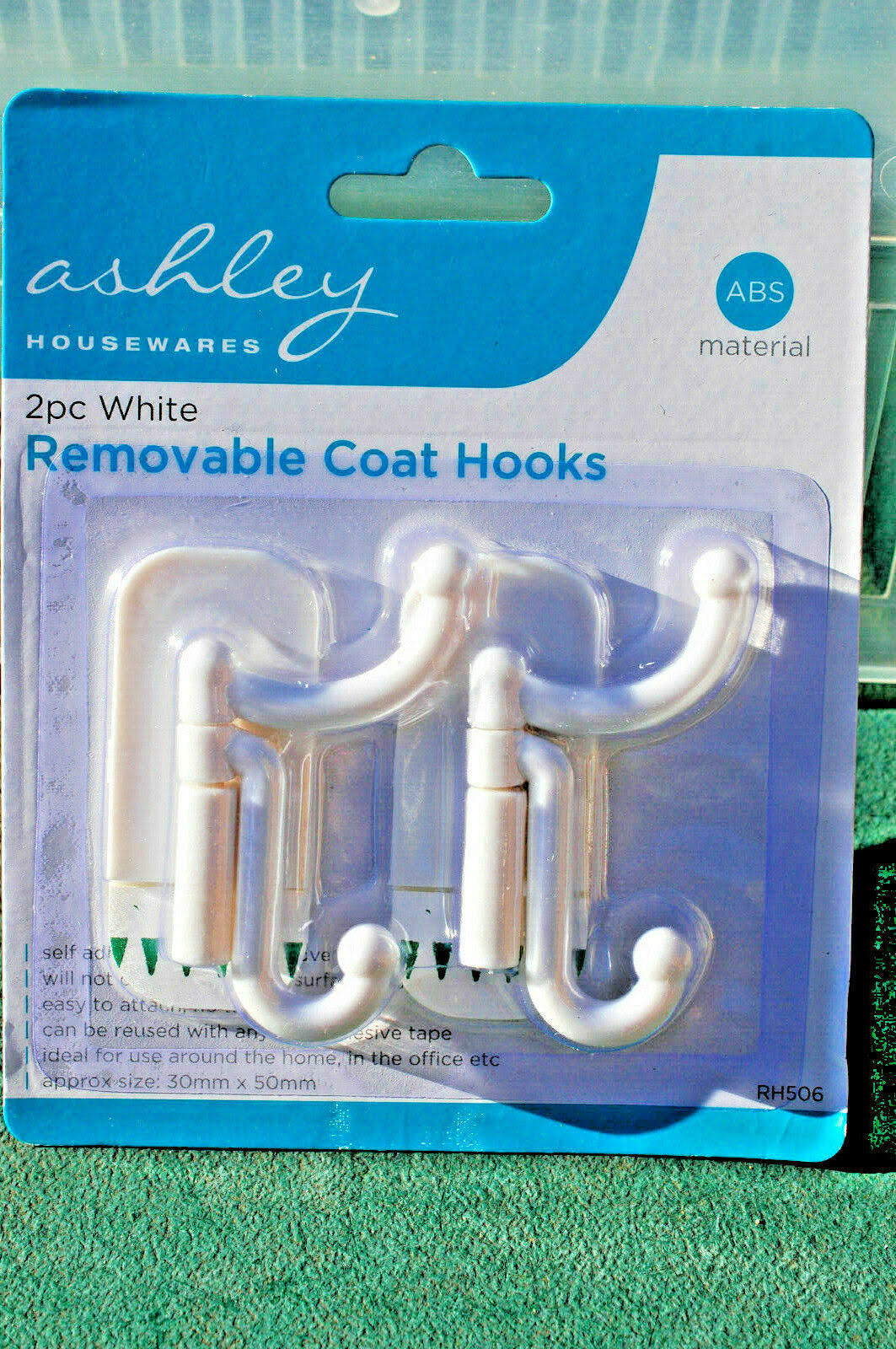 Ashley 2pc White Removable Coat Hooks