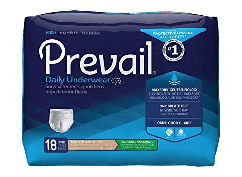 Prevail Maximum Absorbency Incontinence Underwear for Men - Large / Extra Large, x16