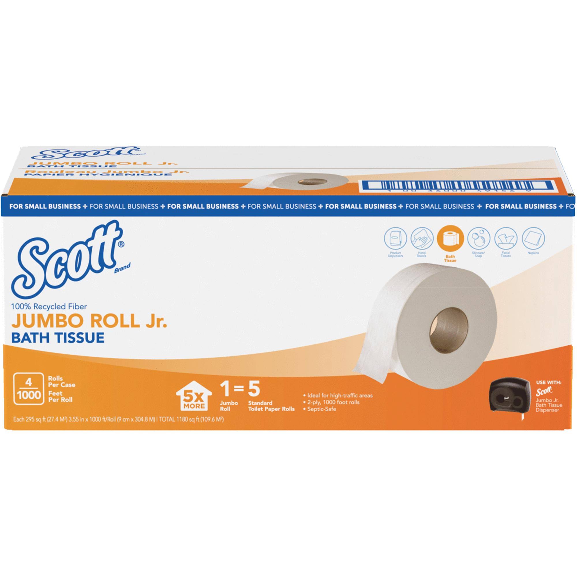 Scott Jumbo Roll Jr. Toilet Paper 4 Roll 1000 ft.