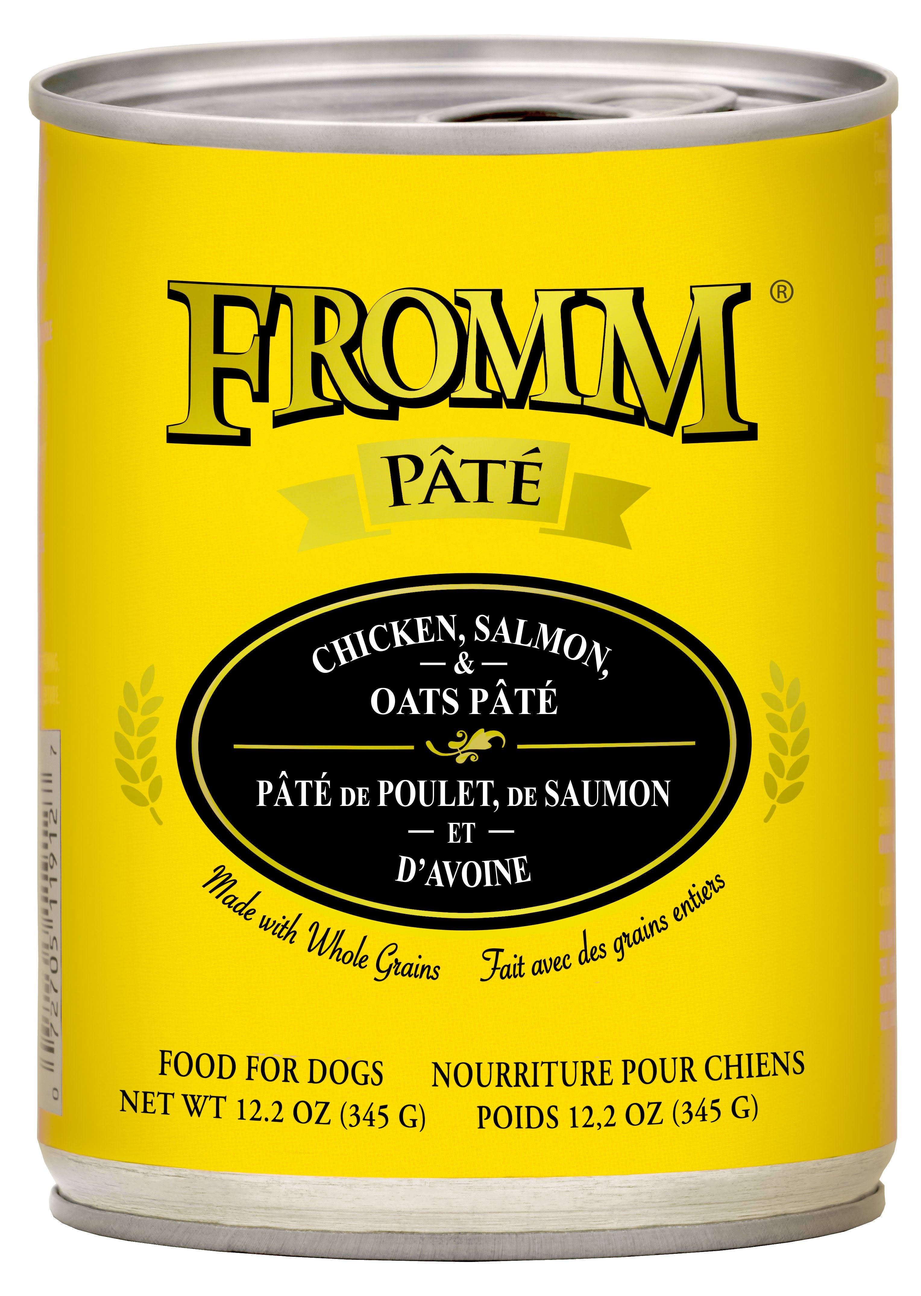 Fromm Chicken, Salmon & Oats Pate Canned Dog Food, 12.2-oz