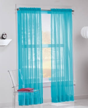No. 918 Calypso Sheer Voile Rod Pocket Curtain Panel, 150cm x 210cm , Sky Blue | Decor | Free Shipping On All Orders | Best Price Guarantee
