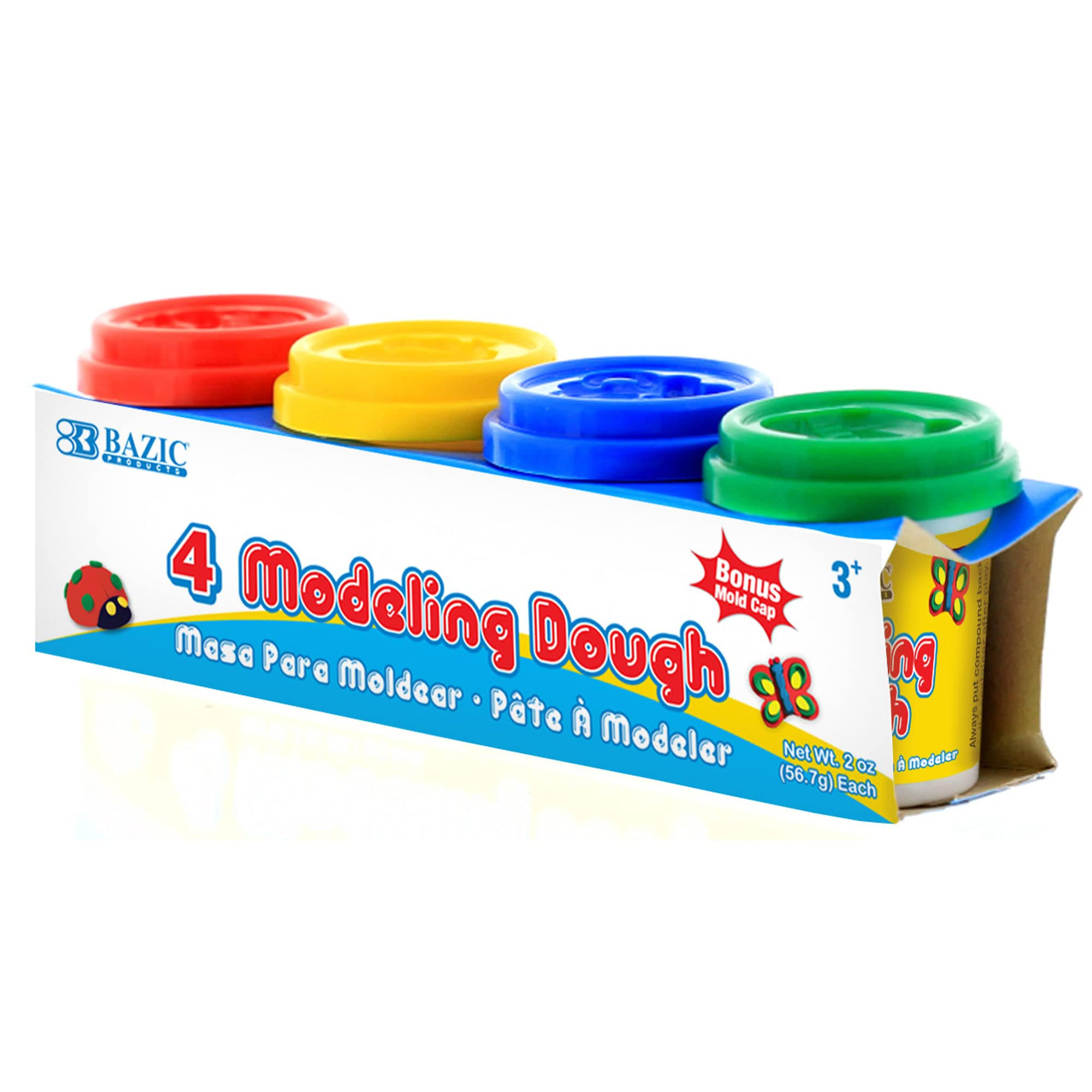 Bazic Multi Color Modeling Dough - 2oz, 4pcs