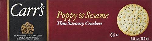 Carr's Poppy and Sesame Crackers - 6.5oz