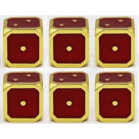12mm D6 - Red w/Gold (6)