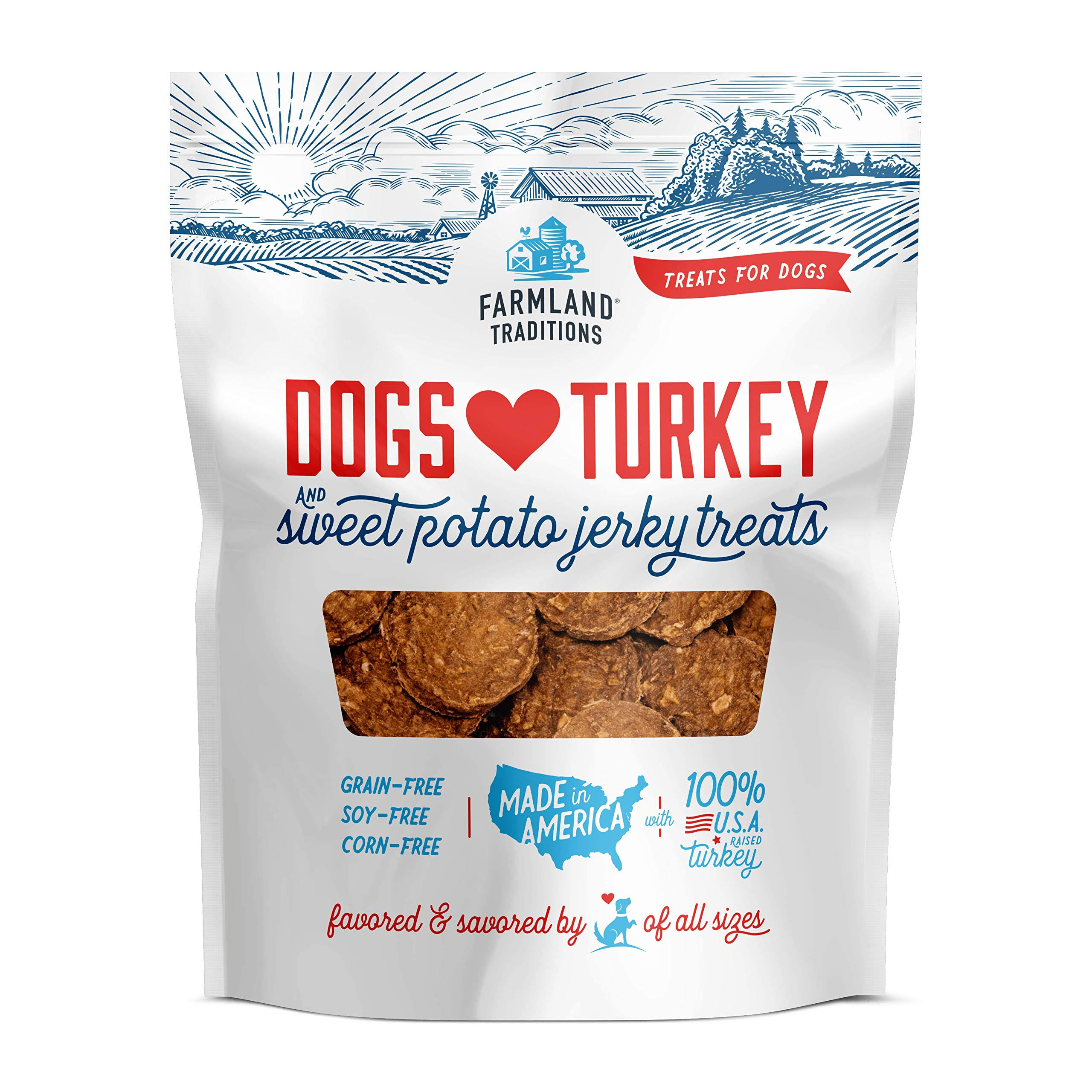 Farmland Traditions Dogs Love Turkey & Sweet Potato Jerky Treats 16 oz