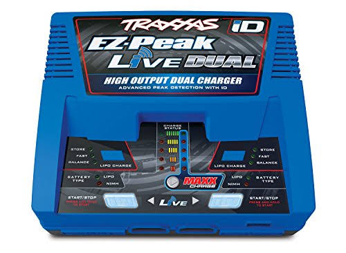 Traxxas EZ Peak Live Dual, 200W Multi-Chemistry Charger with ID, Blue