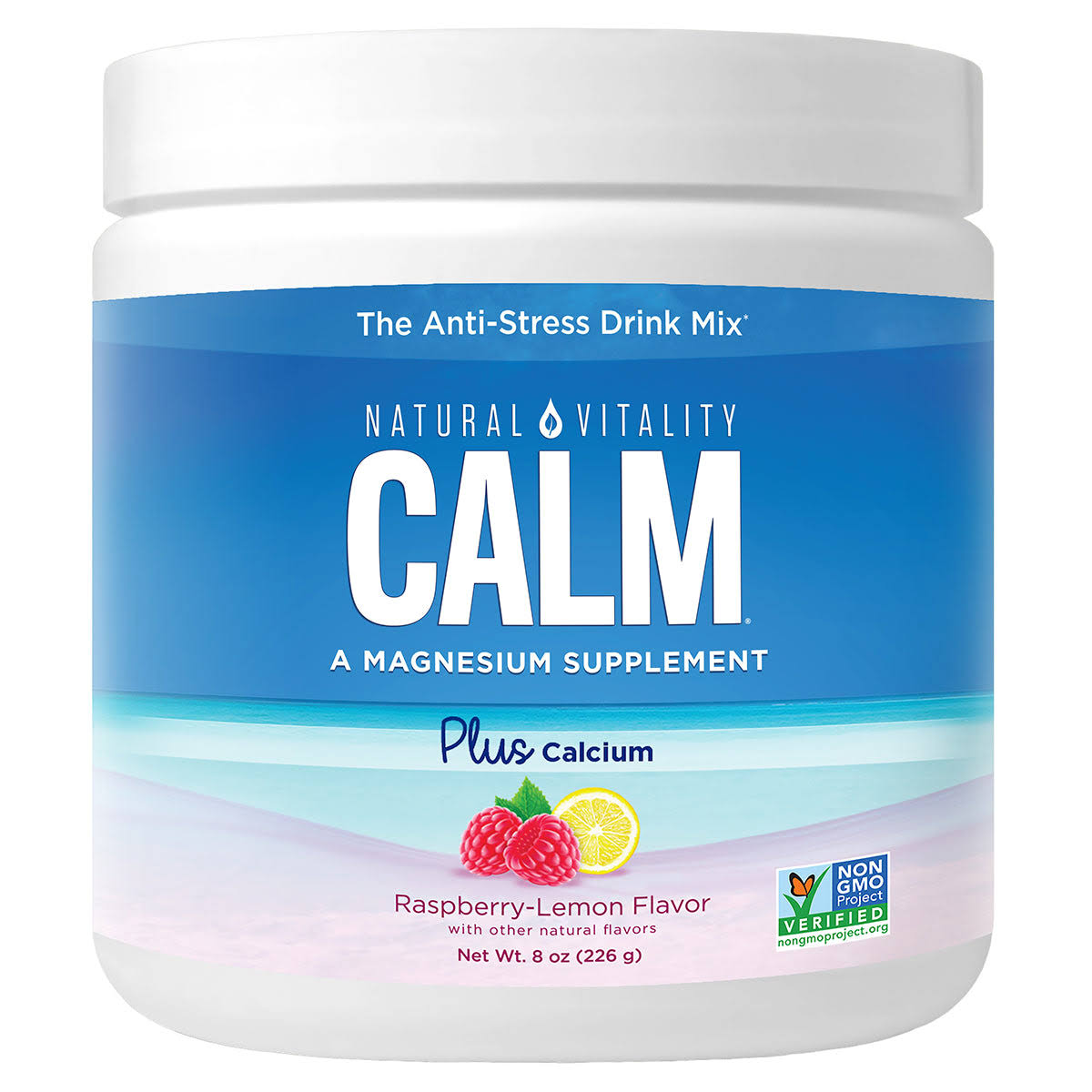 Natural Vitality Natural Calm Plus Calcium Raspberry Lemon - 226 Grams