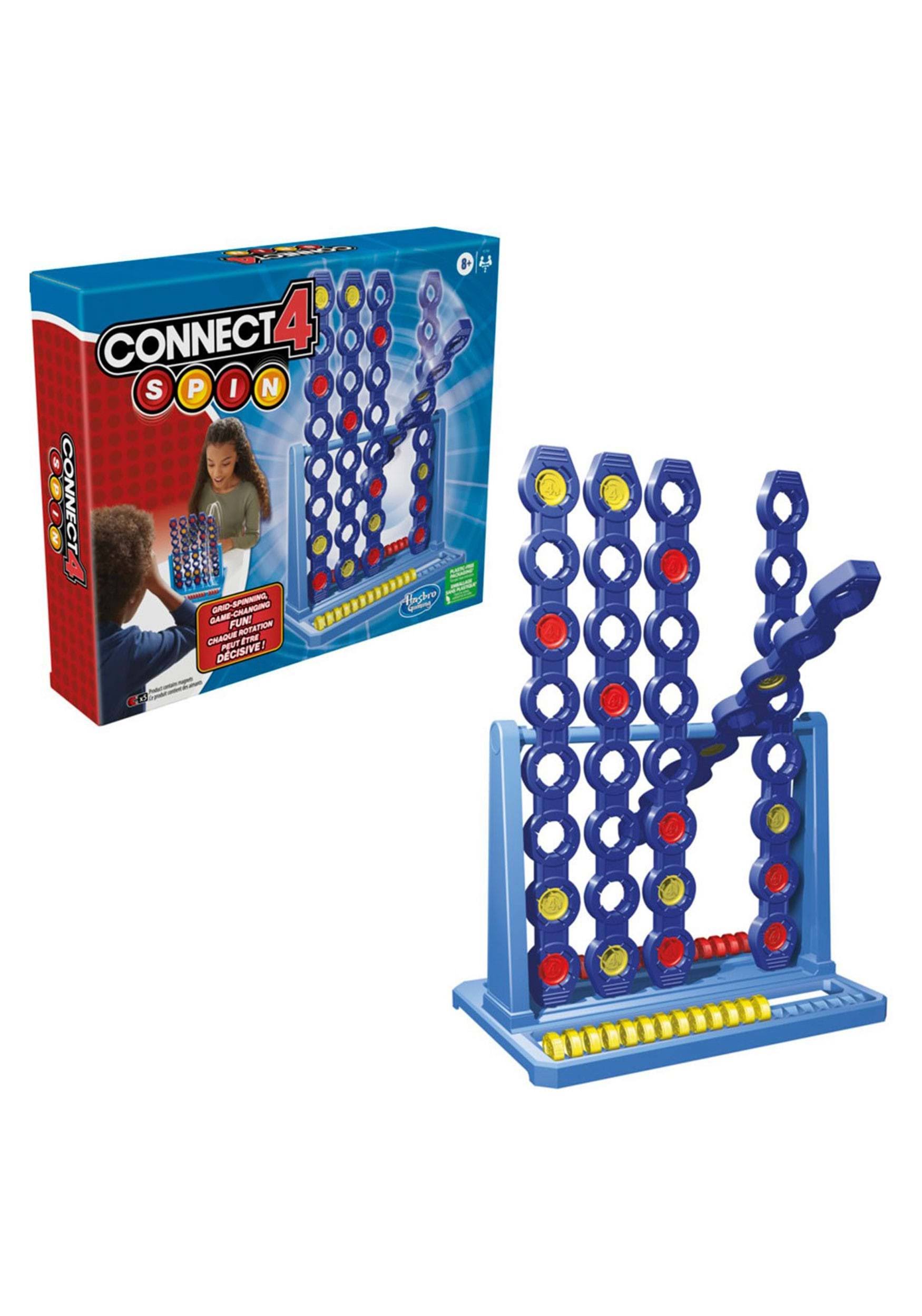 Connect 4 Spin Game, Features Spinning Connect 4 Grid, 2 Player Board Games For Family And Kids, Strategy Board Games, Ages 8 And Up Hasbro